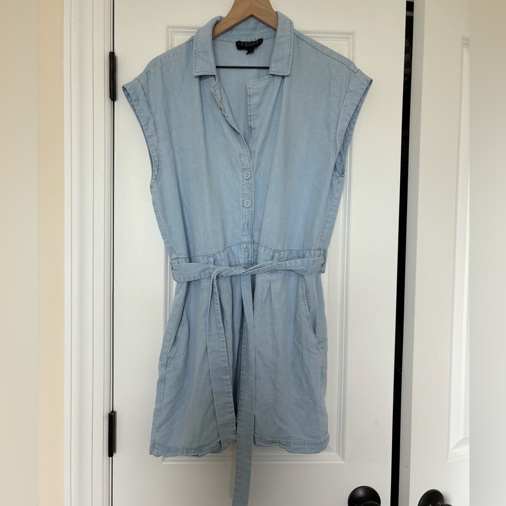 Laundry By Shelli Segal Denim Button Up Romper Size Large